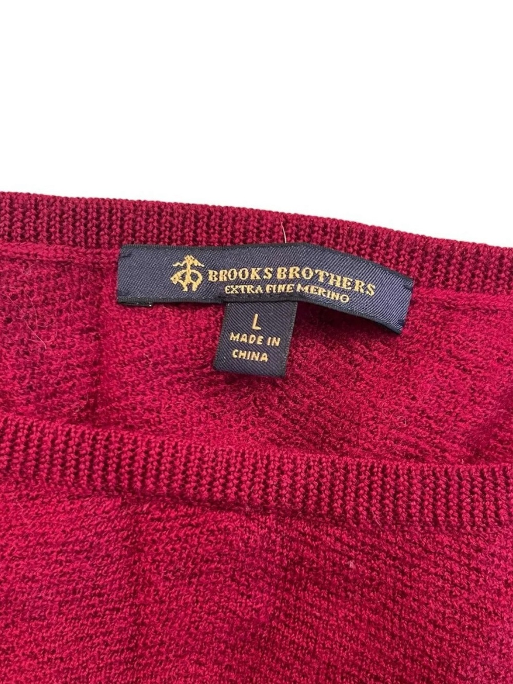 Brooks Brothers Womens Knit Sweater Extra Fine Merino Wool Berry Red Size Large - Picture 3 of 6